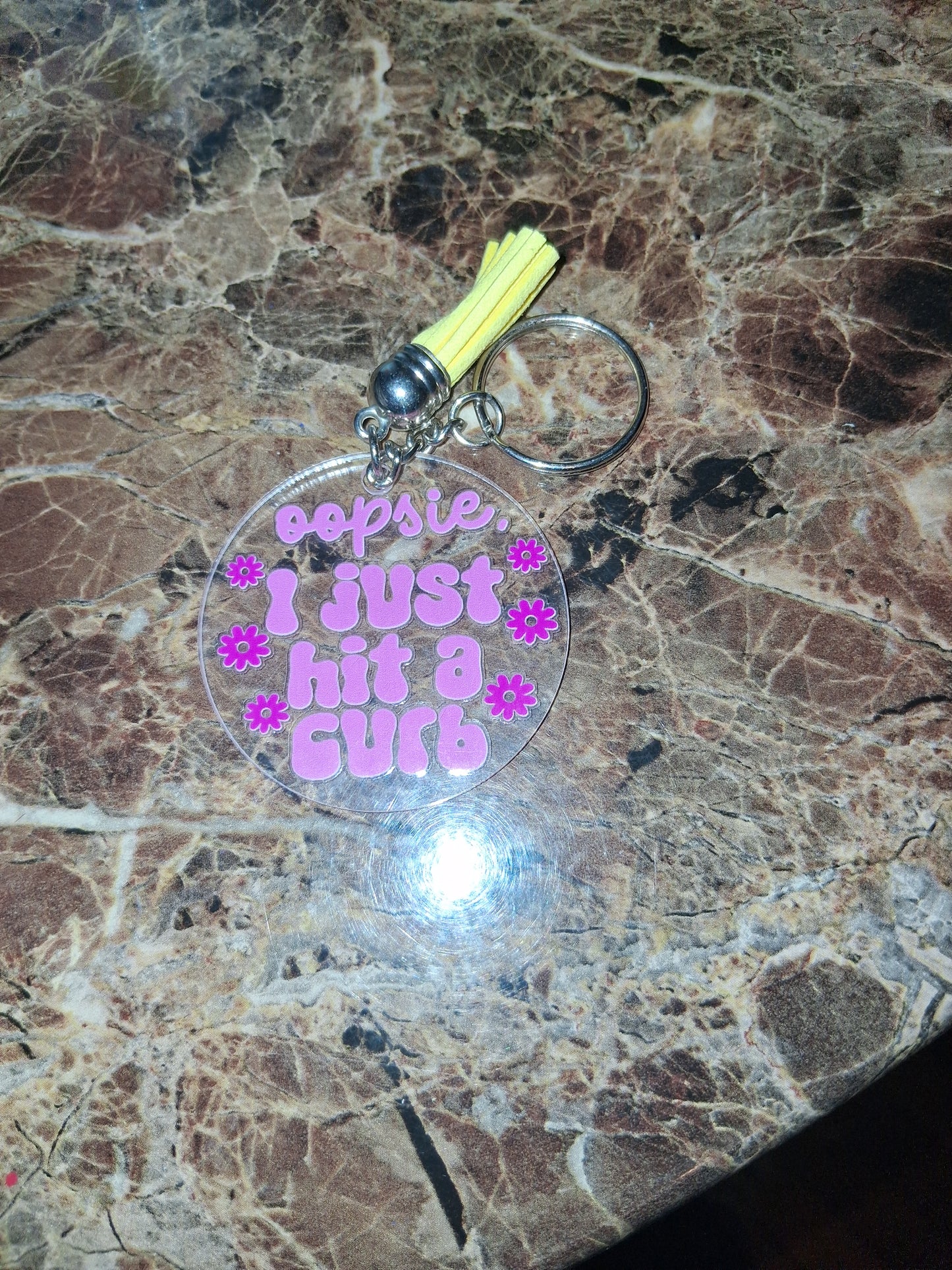 I just hit a curb Keychain