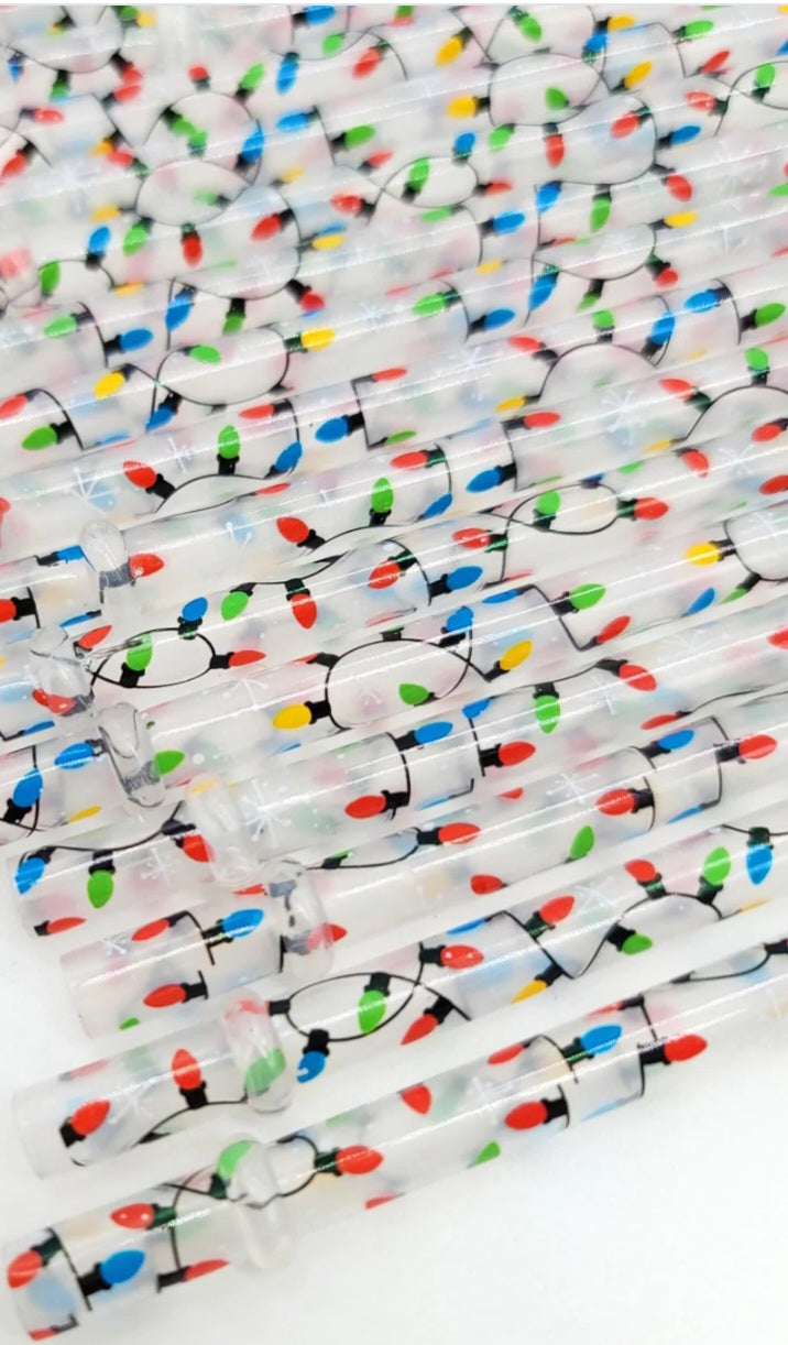 10 " Christmas lights plastic straws
