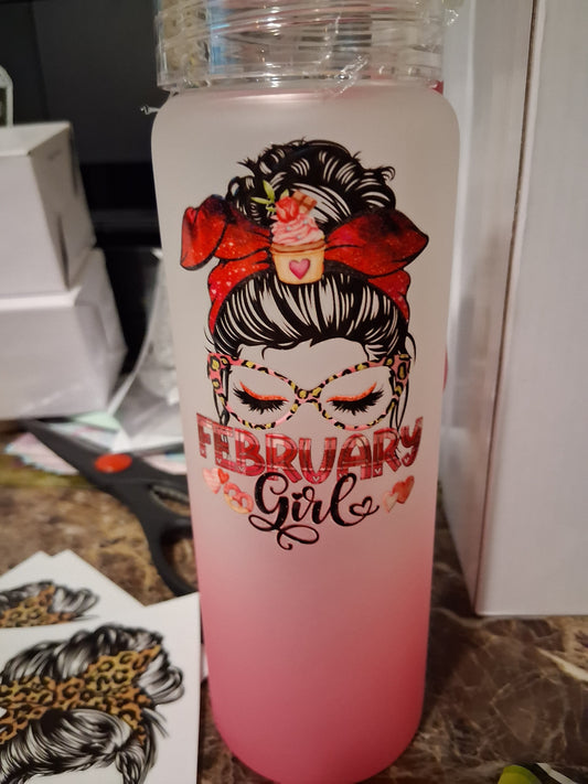 16 oz February girl tumbler