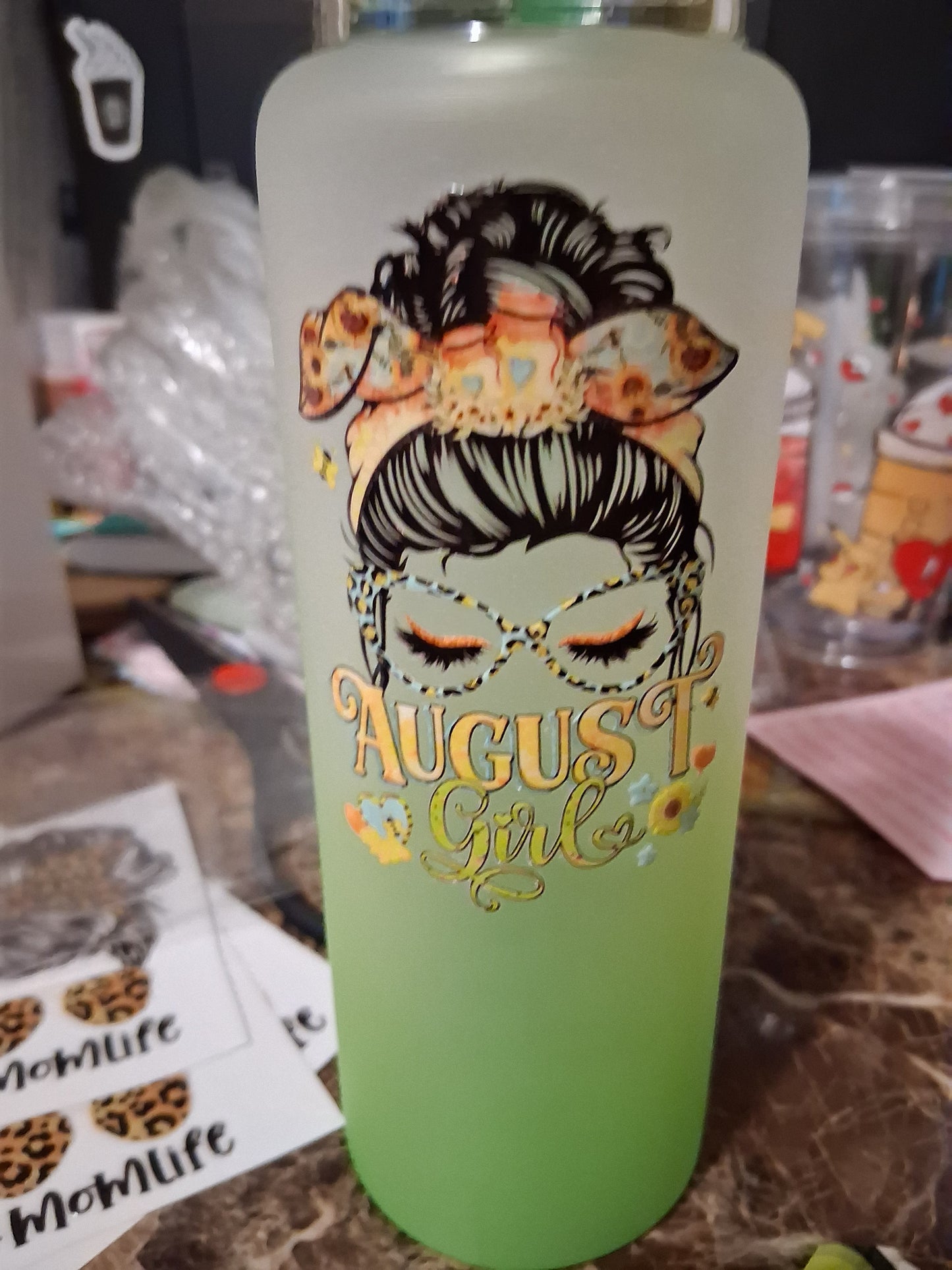 16oz August girl tumbler