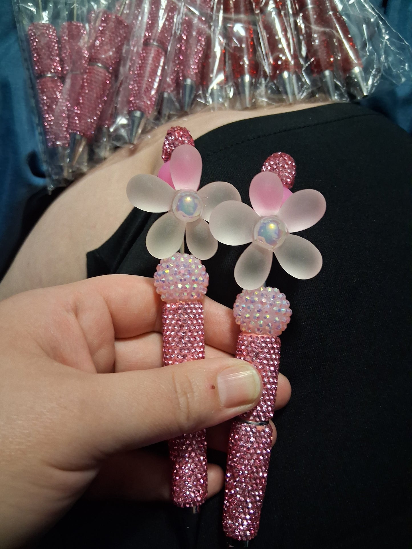 Pink flower pen