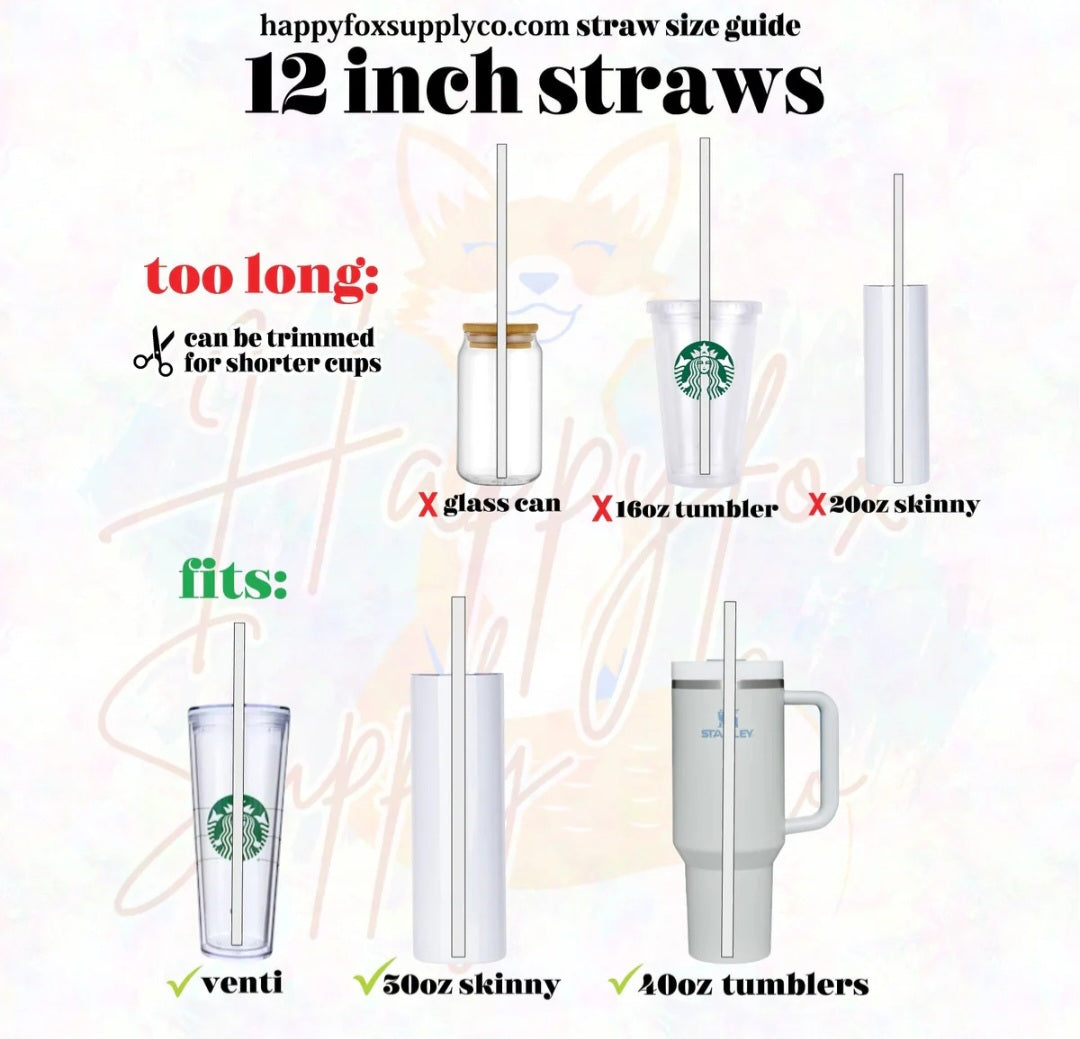 12"Wizard plastic straws color changing