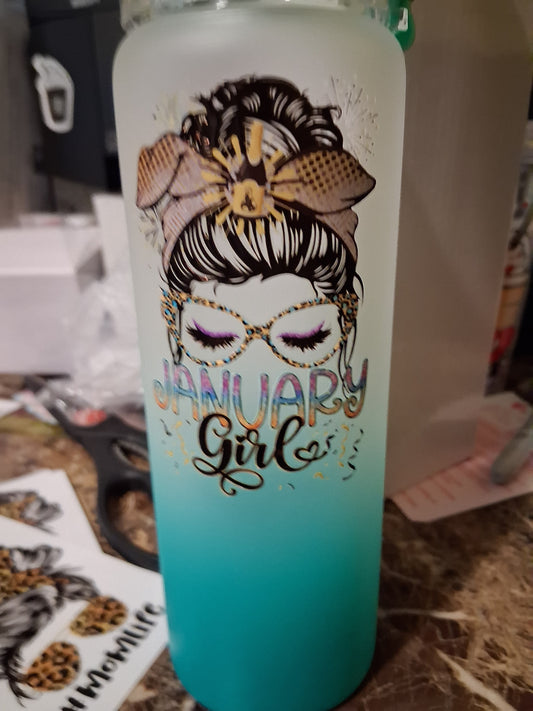 16 oz January girl tumbler